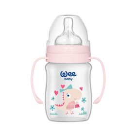 Wee Baby Pembe Klasik Geniş Ağızlı Kulplu 150 ml PP Biberon