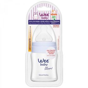 Wee Baby WEE787 Isıya Dayanaklı 120 ml 0-6m Geniş Ağızlı Cam Biberon