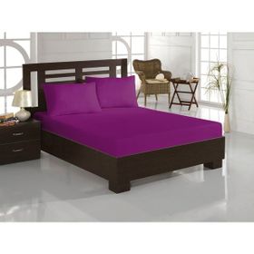 Weekend Home Mor Battal Çift Kişilik Lastikli Çarşaf Takımı