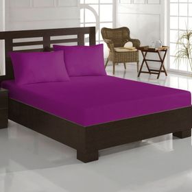 Weekend Home Mor Battal Çift Kişilik Lastikli Çarşaf Takımı