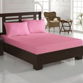Weekend Home Pembe Battal Çift Kişilik Lastikli Çarşaf Takımı