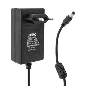 Weko 12 Volt 3.2 Amper 38 Watt Plastik Kasa 5.5x2.5 Uçlu Priz Tipi Adaptör