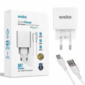 Weko WK-21435 M7 2.1 Amper Telefon Şarj Adaptörü + Type-C Kablo