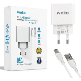 Weko WK-21435 M7 2.1 Amper Telefon Şarj Adaptörü + Type-C Kablo