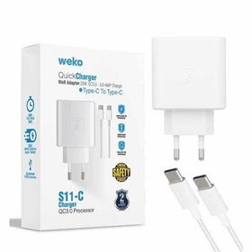 Weko WK-21440 S11-C 25 Watt Telefon Şarj Başlık Adaptörü + Type-C To Type-C Kablo