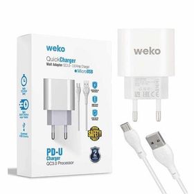 Weko WK-21441 PDU QC 3.0 Amper Telefon Şarj Adaptörü + Micro USB Kablo