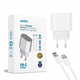 Weko WK-21443 PD-C 20 Watt Telefon Şarj Adaptörü + Type-C To Lightning Kablo