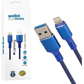 Weko WK-22025 USB To Lightning Örgülü Siyah Telefon Şarj Kablosu