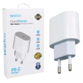 Weko WK-26524 Beyaz Pd 20 Watt IPHONE Type-C Hızlı Şarj Başlığı