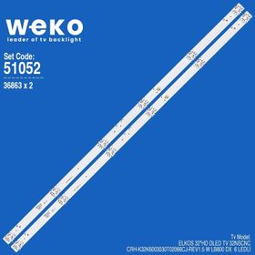 Weko WKSET-6052 36863X2 CRH-K32K6003030T02066CJ-REV1.5 W LB800 DX 2 Adet TV Led Bar