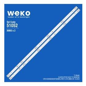 Weko WKSET-6052 36863X2 CRH-K32K6003030T02066CJ-REV1.5 W LB800 DX 2 Adet TV Led Bar