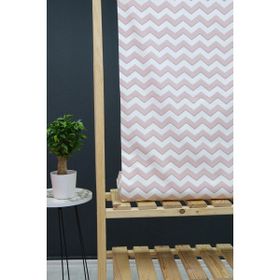 Wella Home Pudra Mavi Zigzag Desenli Panama Duck Bezi Keten Kumaş