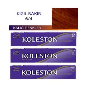 Wella Koleston 6/4 Kızıl Bakır 3x50 ml Krem Tüp Saç Boya