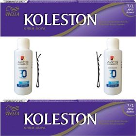 Wella Koleston 7/1 Küllü Kumral 2 Adet Tüp Saç Boyası + 2 Adet Sıvı Oksidan