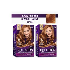 Wella Koleston 8-74 Gizemli Kahve 2 Adet Kit Saç Boyası