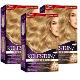 Wella Koleston Kalıcı 8/0 3 Adet Krem Saç Boyası + Saç Boyama Seti