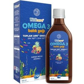 Wellcare Omega 3 Karışık Meyve Aromalı 150 ml Şurup Balık Yağı