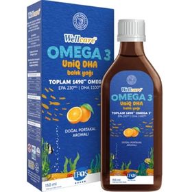 Wellcare Uniq DHA Omega-3 Portakal Aromalı 150 ml Balık Yağı