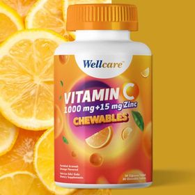 Wellcare Vitamin C 1000 mg Çinko 15 mg 60 Çiğneme Tableti