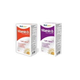 Wellcare Vitamin D3 600 IU 5 ml Sprey + Vitamin D3 1000 IU 5 ml Sprey