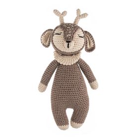 WellGro Cuddly Amigurumi Kahve Geyik Oyuncak