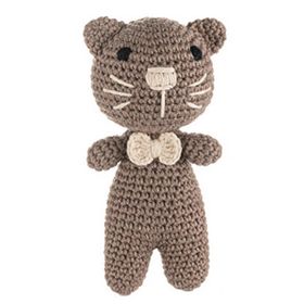 WellGro Cuddly Amigurumi Kahve Kedicik Oyuncak