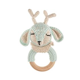 WellGro Cuddly Amigurumi Mint Geyik Çıngırak Oyuncak