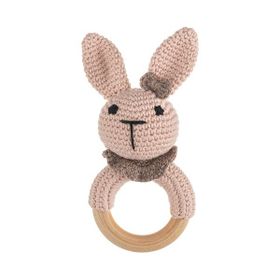 WellGro Cuddly Amigurumi Pembe Tavşancık Çıngırak Oyuncak