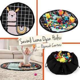 WellGro Pembe Sevimli Lama Oyun Halısı ve Çantası