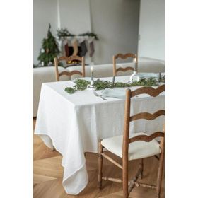 Wellstil Premium Keten Beyaz 110x160 cm Masa Örtüsü