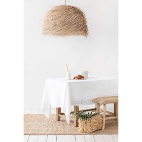 Wellstil Premium Keten Beyaz 110x160 cm Masa Örtüsü