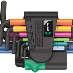 Wera 05133164001 950-9 Hex-Plus Black Laser 9 Parça Çok Renkli 2 L Anahtar Seti