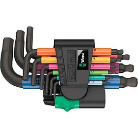 Wera 05133164001 950-9 Hex-Plus Black Laser 9 Parça Çok Renkli 2 L Anahtar Seti