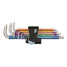 Wera 3950-9 Hex-Plus Multicolour Top Baş Paslanmaz Renkli Alyan Set