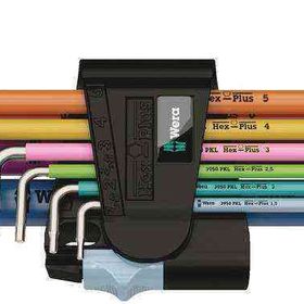 Wera 3950-9 Hex-Plus Multicolour Top Baş Paslanmaz Renkli Alyan Set