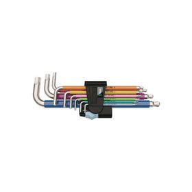 Wera 3950-9 Hex-Plus Multicolour Top Baş Paslanmaz Renkli Alyan Set