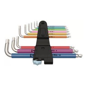 Wera 3950-9 Hex-Plus Multicolour Top Baş Paslanmaz Renkli Alyan Set