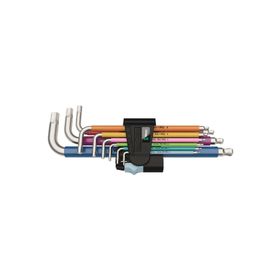 Wera 3950-9 Hex-Plus Multicolour Top Baş Paslanmaz Renkli Alyan Set