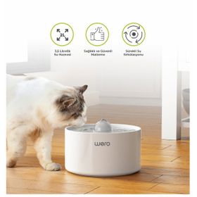 Wero 2.0 lt Beyaz Seramik Otomatik Kedi Köpek Su Pınarı
