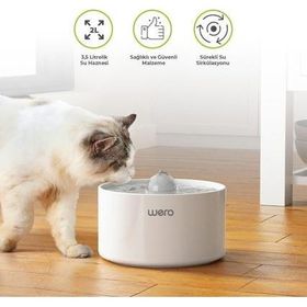 Wero 2.0 lt Beyaz Seramik Otomatik Kedi Köpek Su Pınarı
