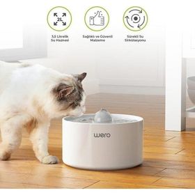 Wero 2.0 lt Beyaz Seramik Otomatik Kedi Köpek Su Pınarı