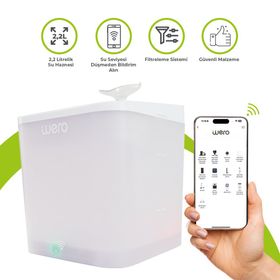 Wero 2.2 lt Beyaz WiFi UV Otomatik Akıllı Kedi Köpek Su Pınarı