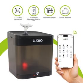 Wero 2.2 lt Siyah WiFi UV Otomatik Akıllı Kedi Köpek Su Pınarı