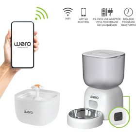 Wero WF1 2in1 Wi-Fi Akıllı Kedi ve Köpek Mama Kabı ve Su Pınarı Seti