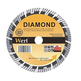 Wert W 2713/180 Süper Turbo Turuncu Gri 180 mm Elmas Testere