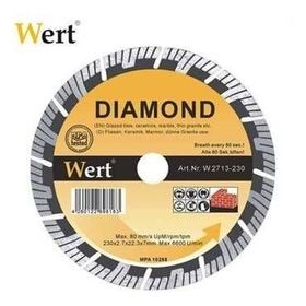 Wert W 2713/180 Süper Turbo Turuncu Gri 180 mm Elmas Testere