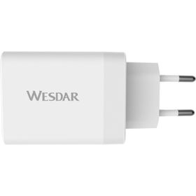 Wesdar AC289-1C1A Gan 45W Dahili Beyaz Hızlı Şarj Adaptörü