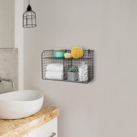 Wess Dizayn WD-107 Siyah Metal Banyo Mutfak Duvar Rafı