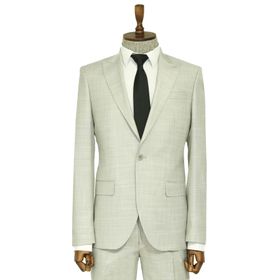 Wessi Açık Gri İki Parça Slim Fit Tek Düğmeli Erkek Takım Elbise