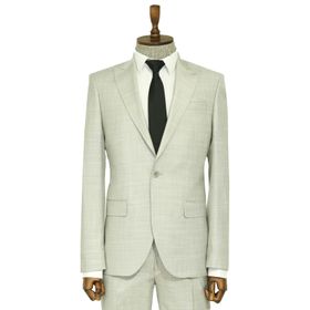 Wessi Açık Gri İki Parça Slim Fit Tek Düğmeli Erkek Takım Elbise